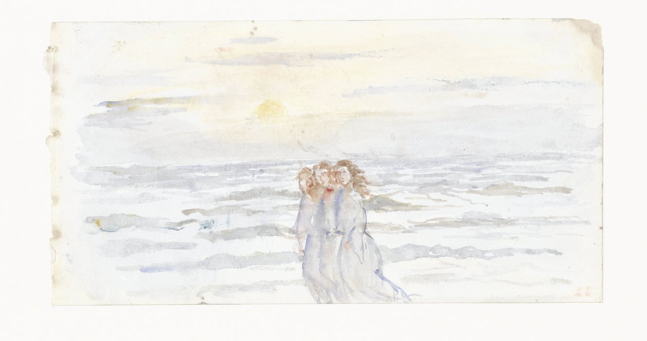 Drei Mädchen am Meer von Jozef Israëls