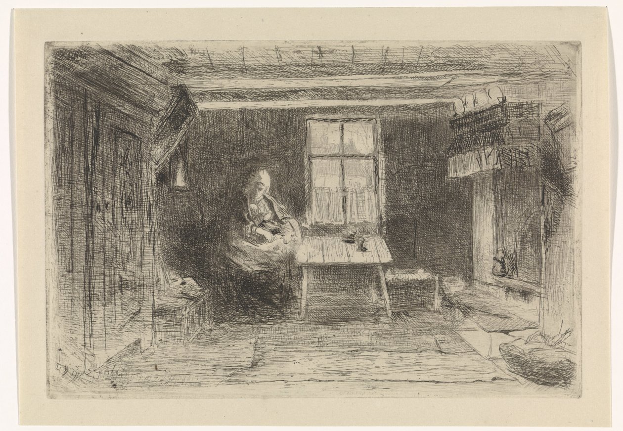 Interieur mit Mutter und Kind von Jozef Israëls