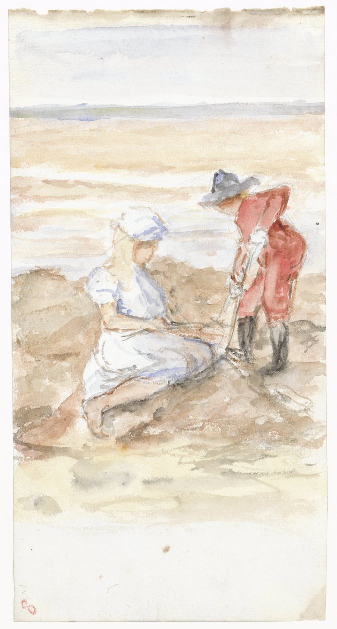 Kinder spielen am Strand von Jozef Israëls