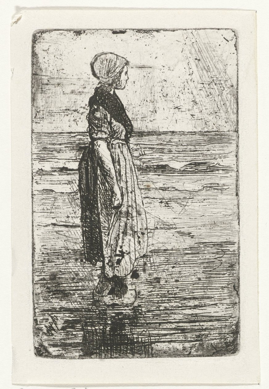 Stehende Frau am Strand von Jozef Israëls