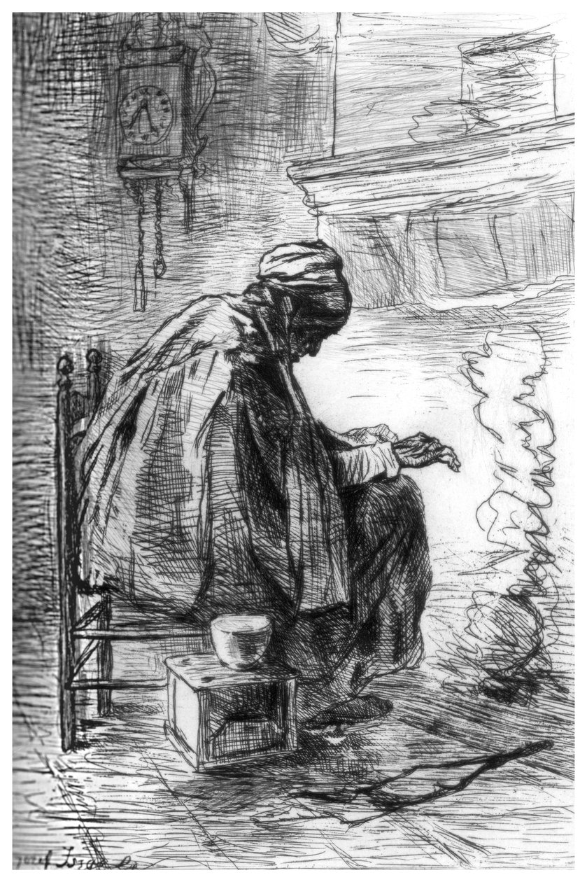 Der Herd, ca. 1880-1882 von Jozef Israëls