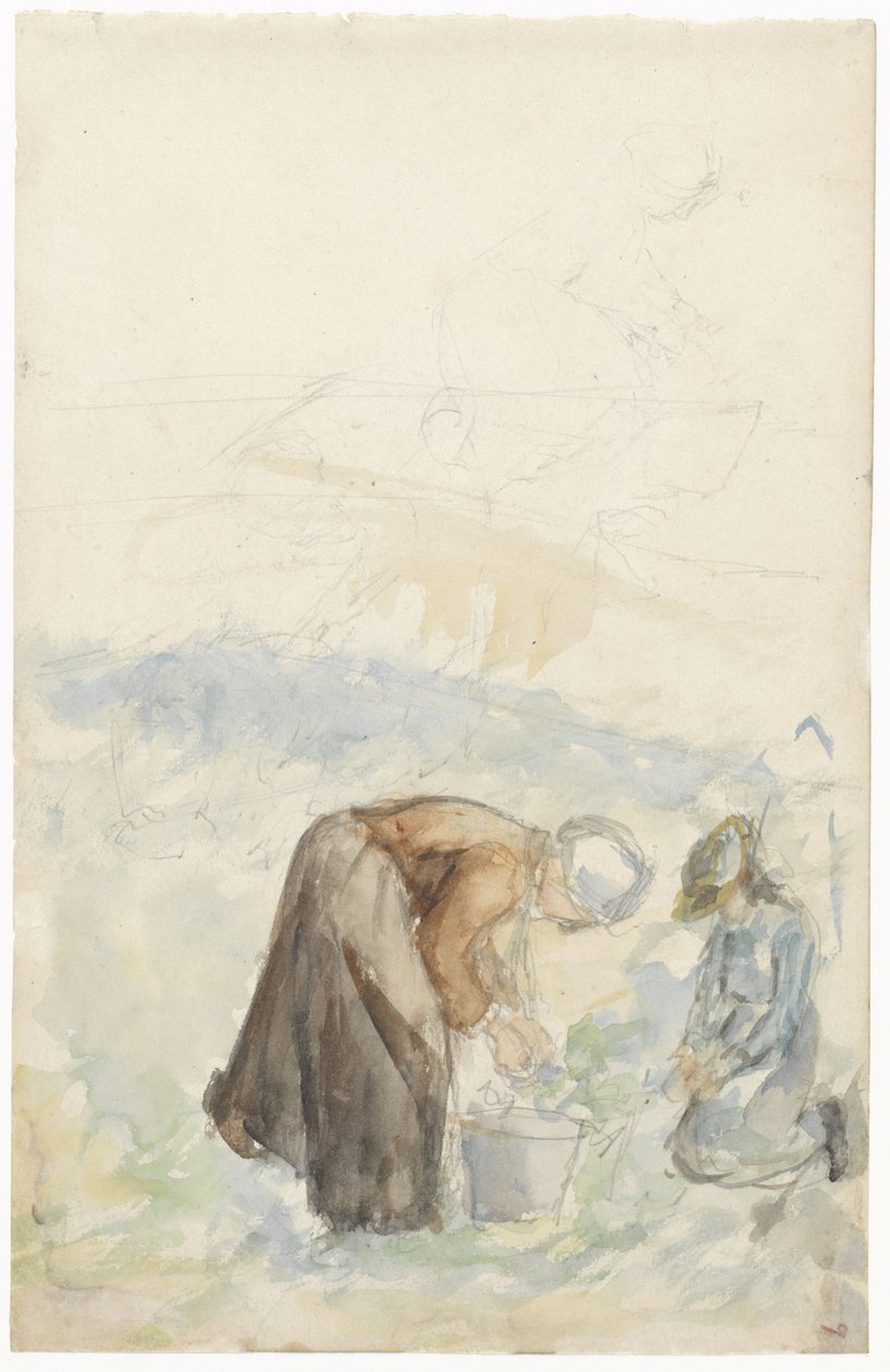 Zwei Frauen bei der Feldarbeit von Jozef Israëls