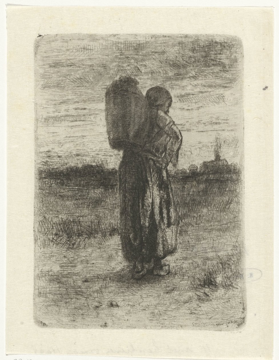 Frau mit einem Korb auf dem Rücken von Jozef Israëls