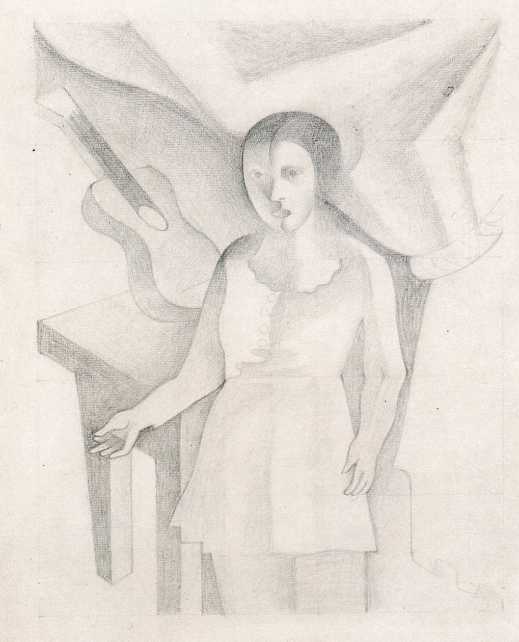 Junges Mädchen und Gitarre von Juan Gris