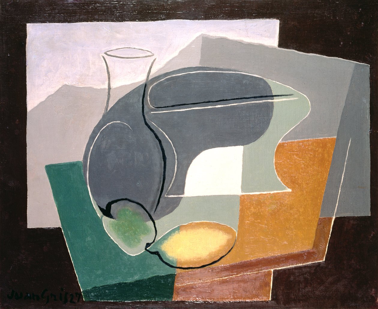 Obstschale und Karaffe, 1927 von Juan Gris