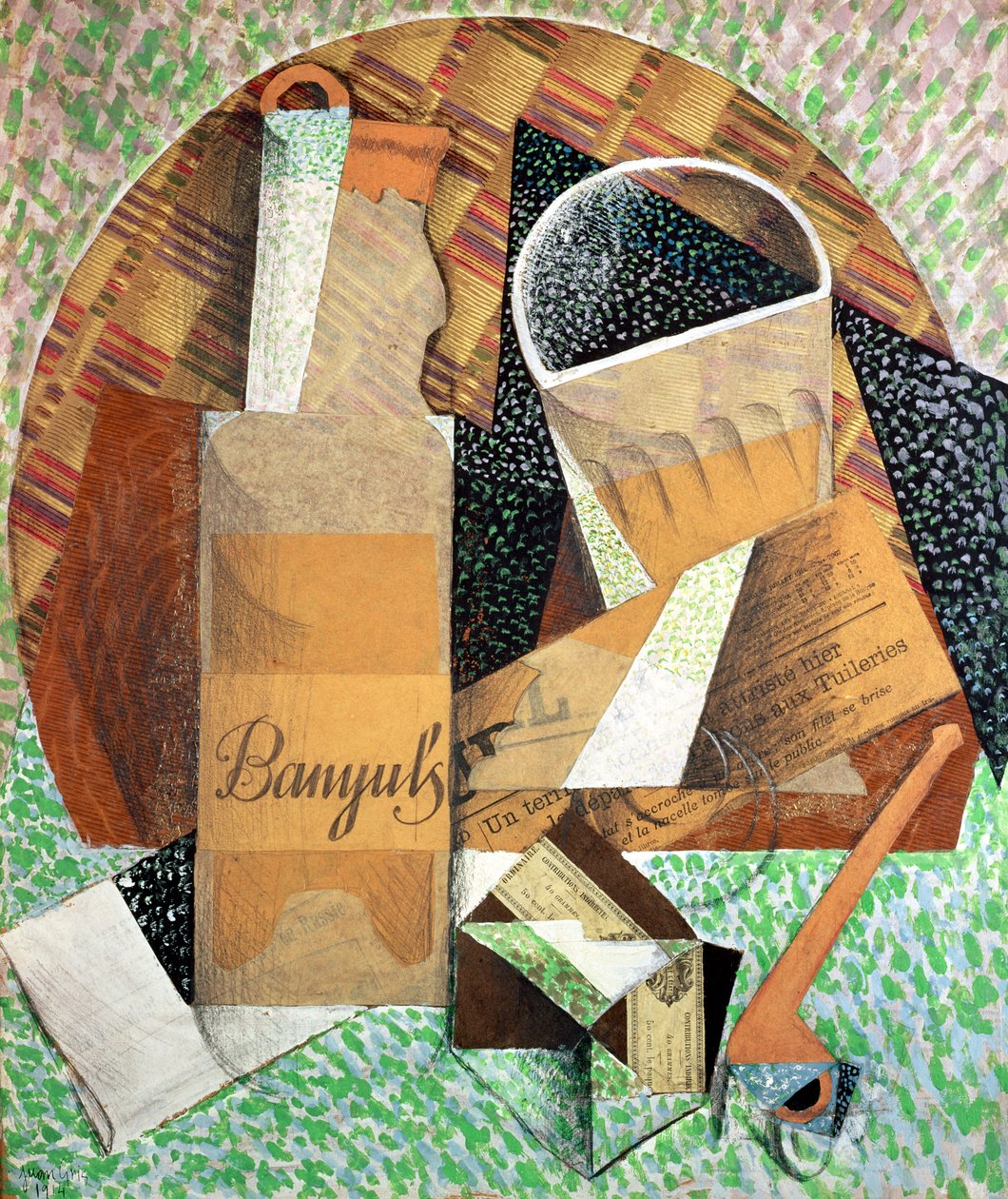 Die Flasche Banyuls, 1914 von Juan Gris