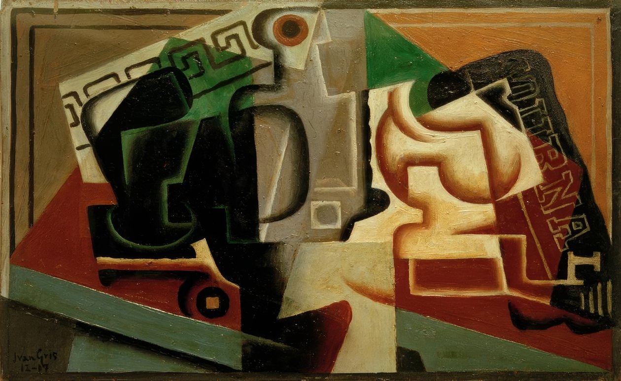 Glas und Karaffe von Juan Gris