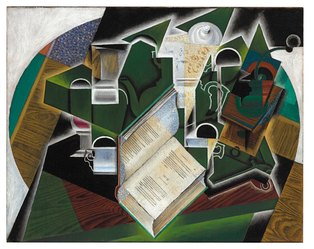 Buch, Pfeife und Brille von Juan Gris