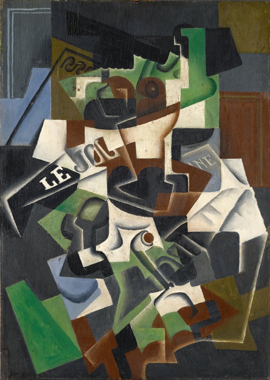 Obstschale, Pfeife und Journal von Juan Gris