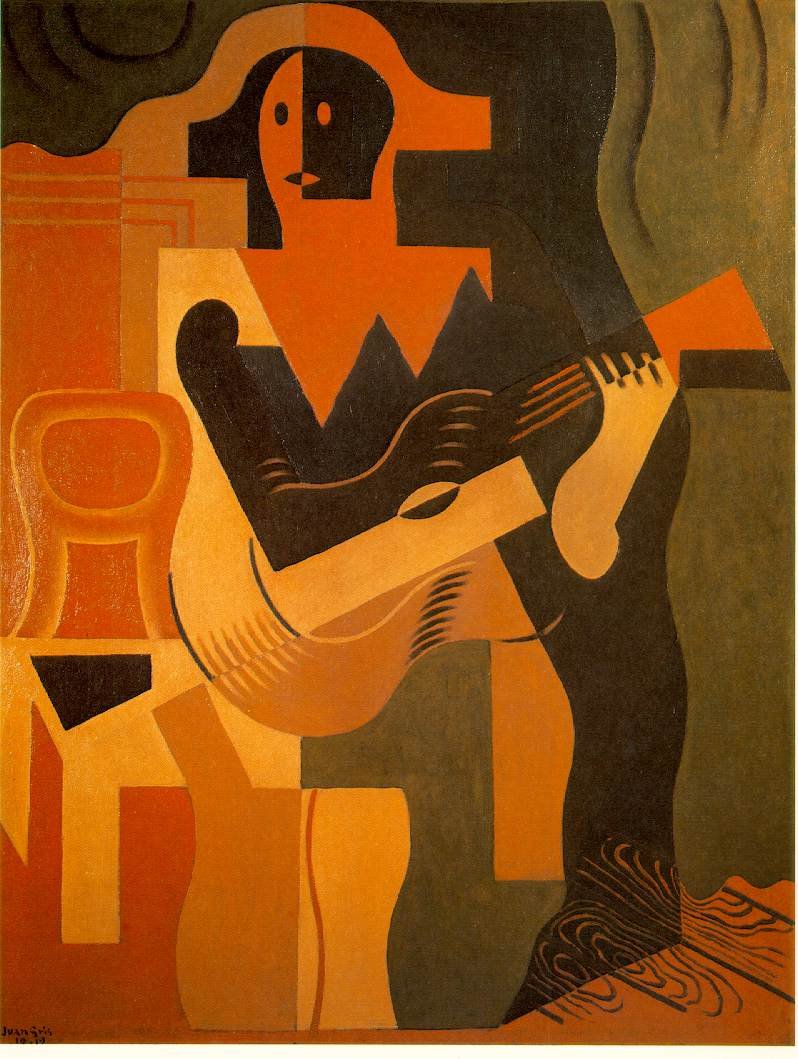 Harlekin mit Gitarre von Juan Gris