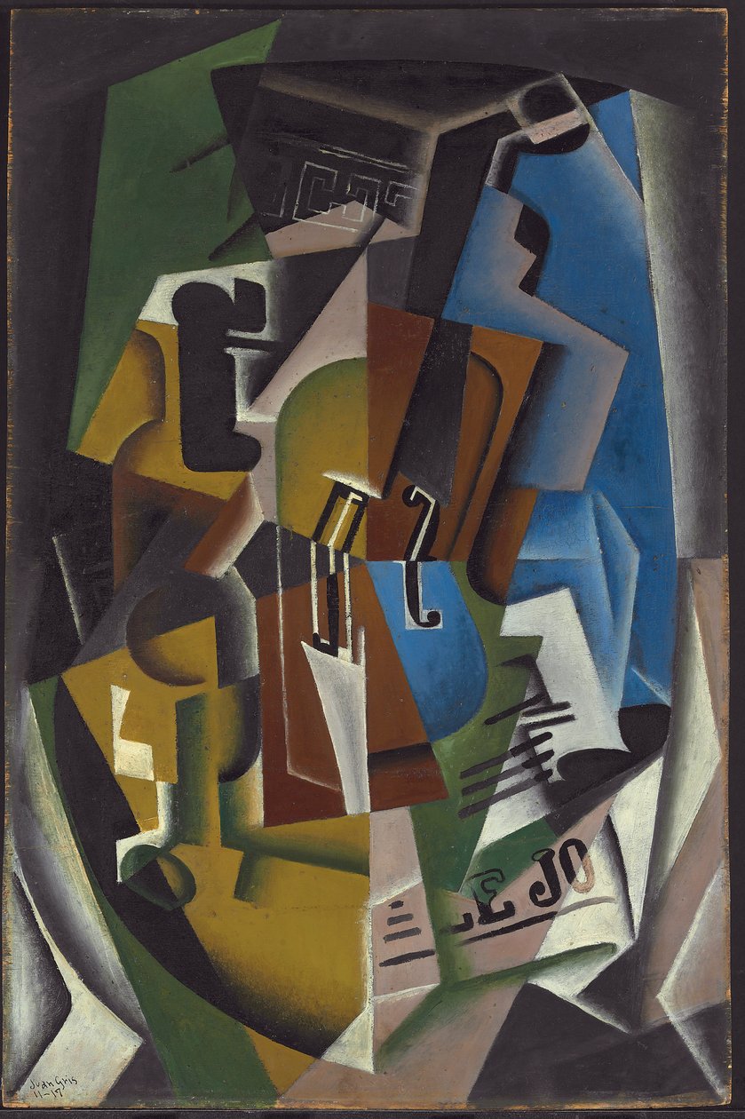 Violine und Zeitung; Violon et journal, 1917 von Juan Gris