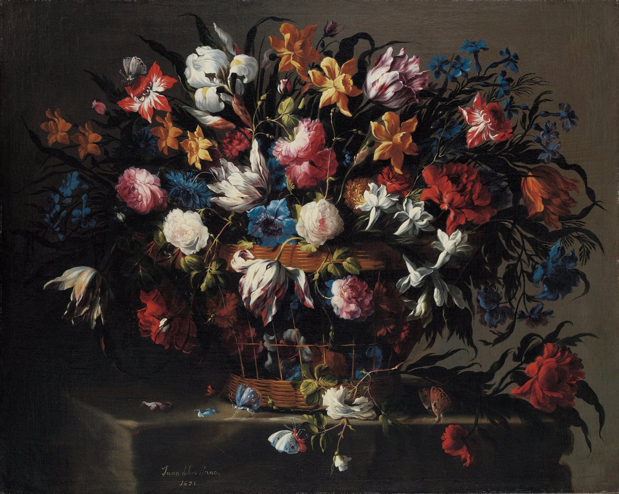 Kleiner Blumenkorb von Juan de Arellano