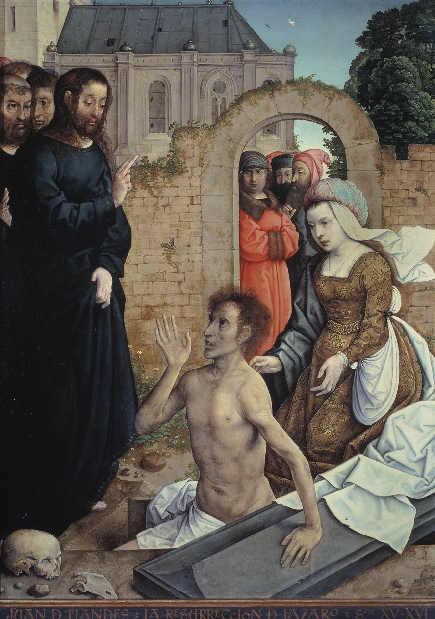 Die Auferstehung des Lazarus von Juan de Flandes
