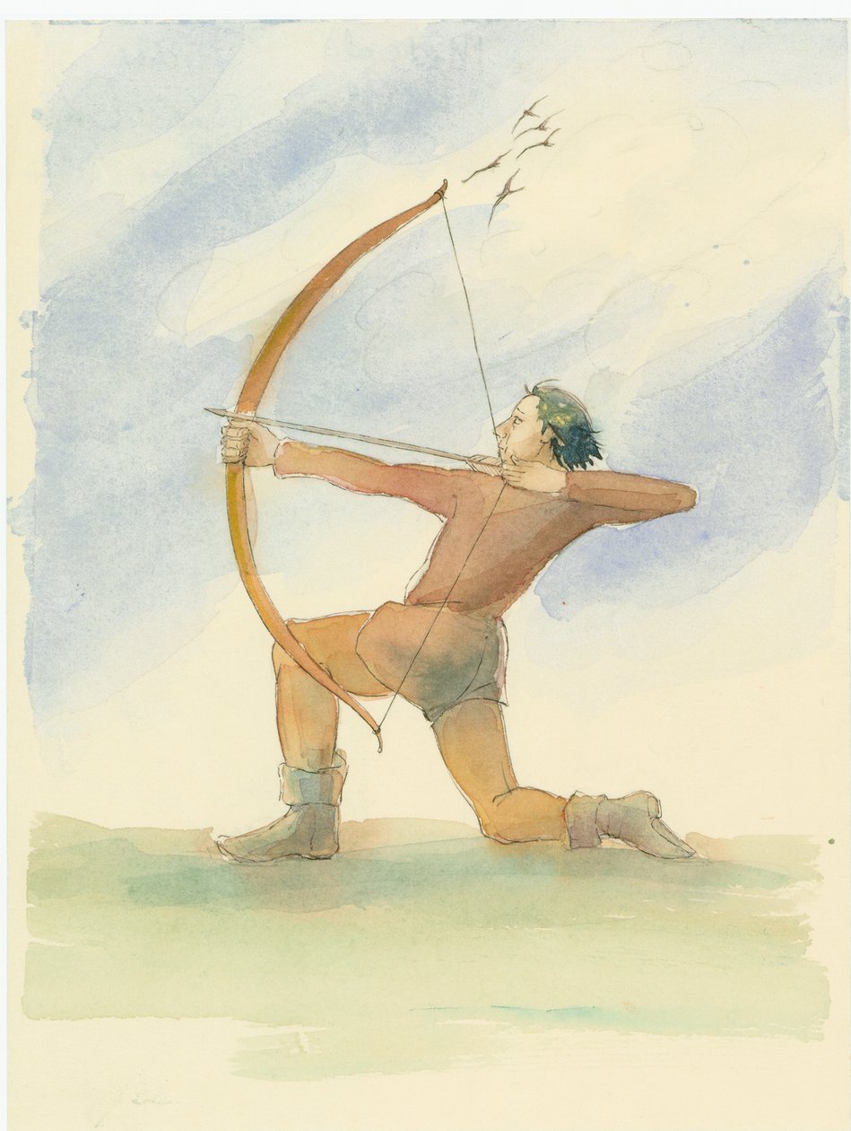 Ein mittelalterlicher Bogenschütze, 2004 von Judith Dobie