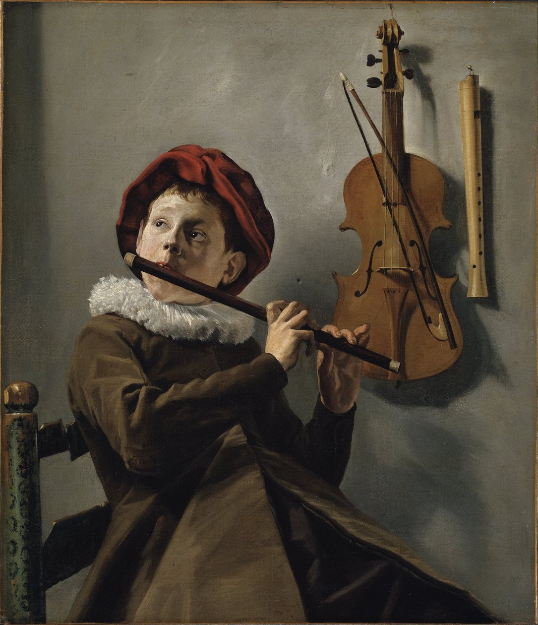 Junge, der Flöte spielt von Judith Leyster