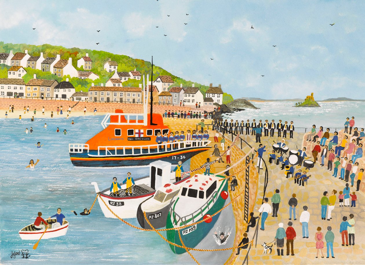 Segnung des Rettungsbootes in Mousehole von Judy Joel