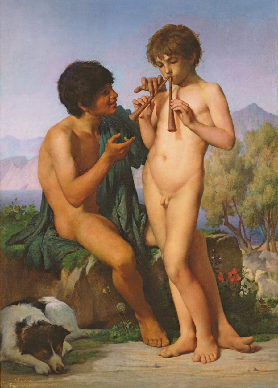 Die Flötenstunde von Jules Elie Delaunay