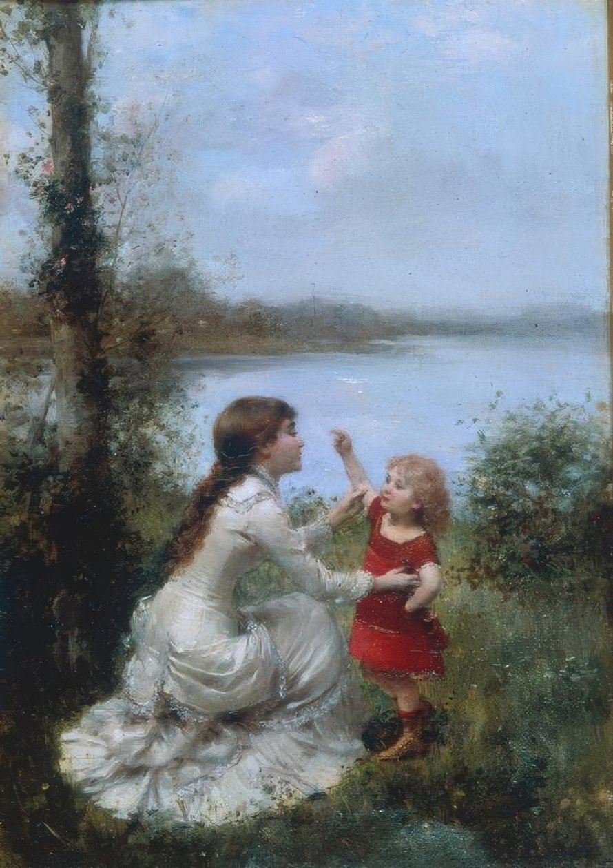 Beim Spiel am See von Jules Frederic Ballavoine