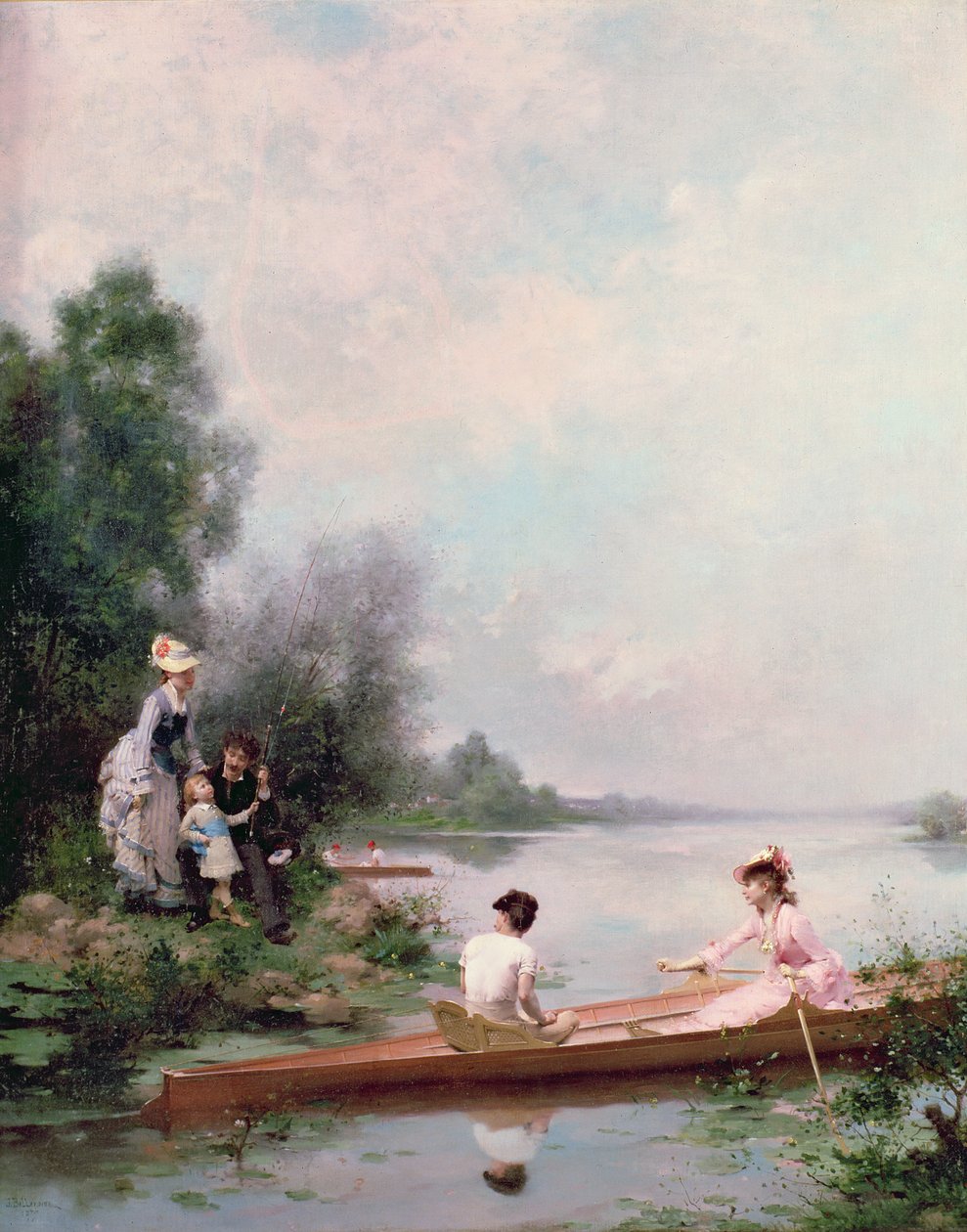 Bootsfahrt auf dem Fluss, 19. Jahrhundert von Jules Frederic Ballavoine