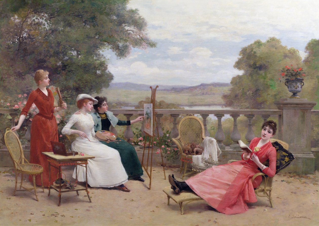 Malerei auf der Terrasse von Jules Frederic Ballavoine