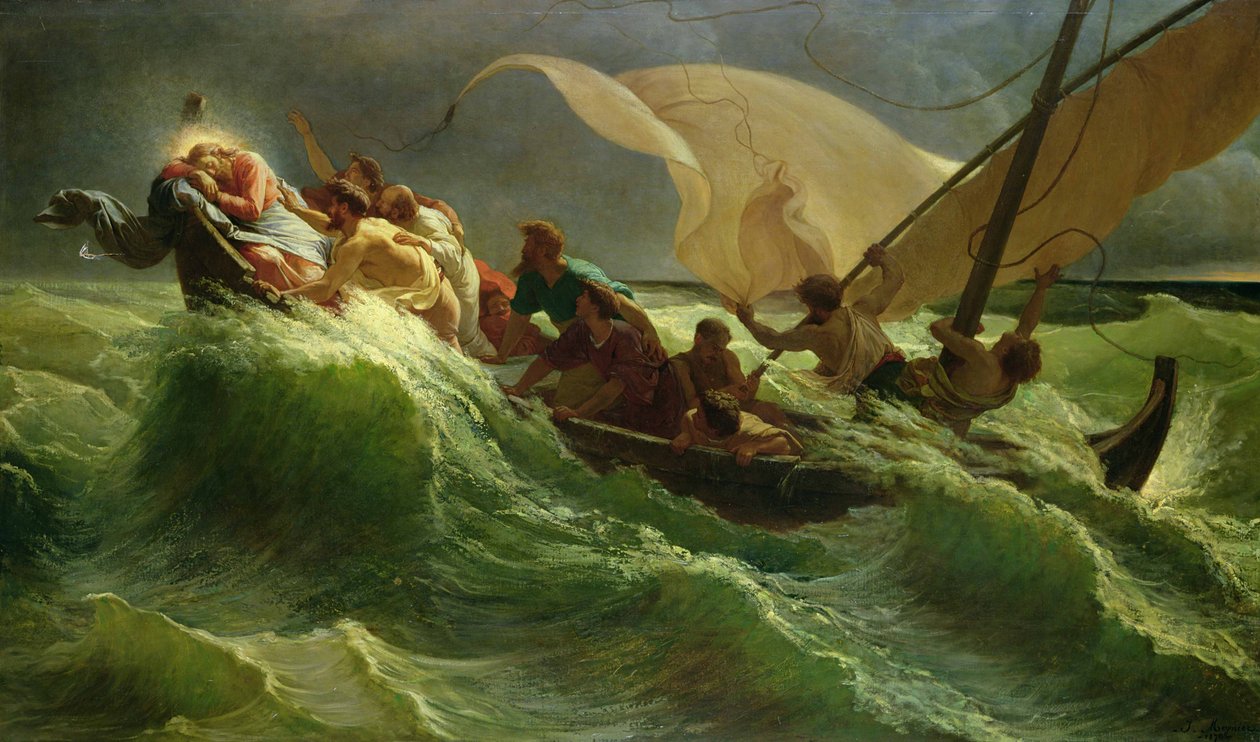 Christus schläft in seinem Boot von Jules Joseph Meynier