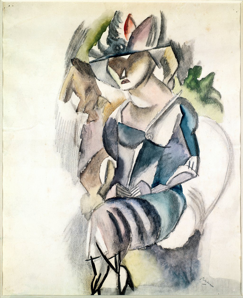 Sitzende Frau, 1917 von Jules Pascin