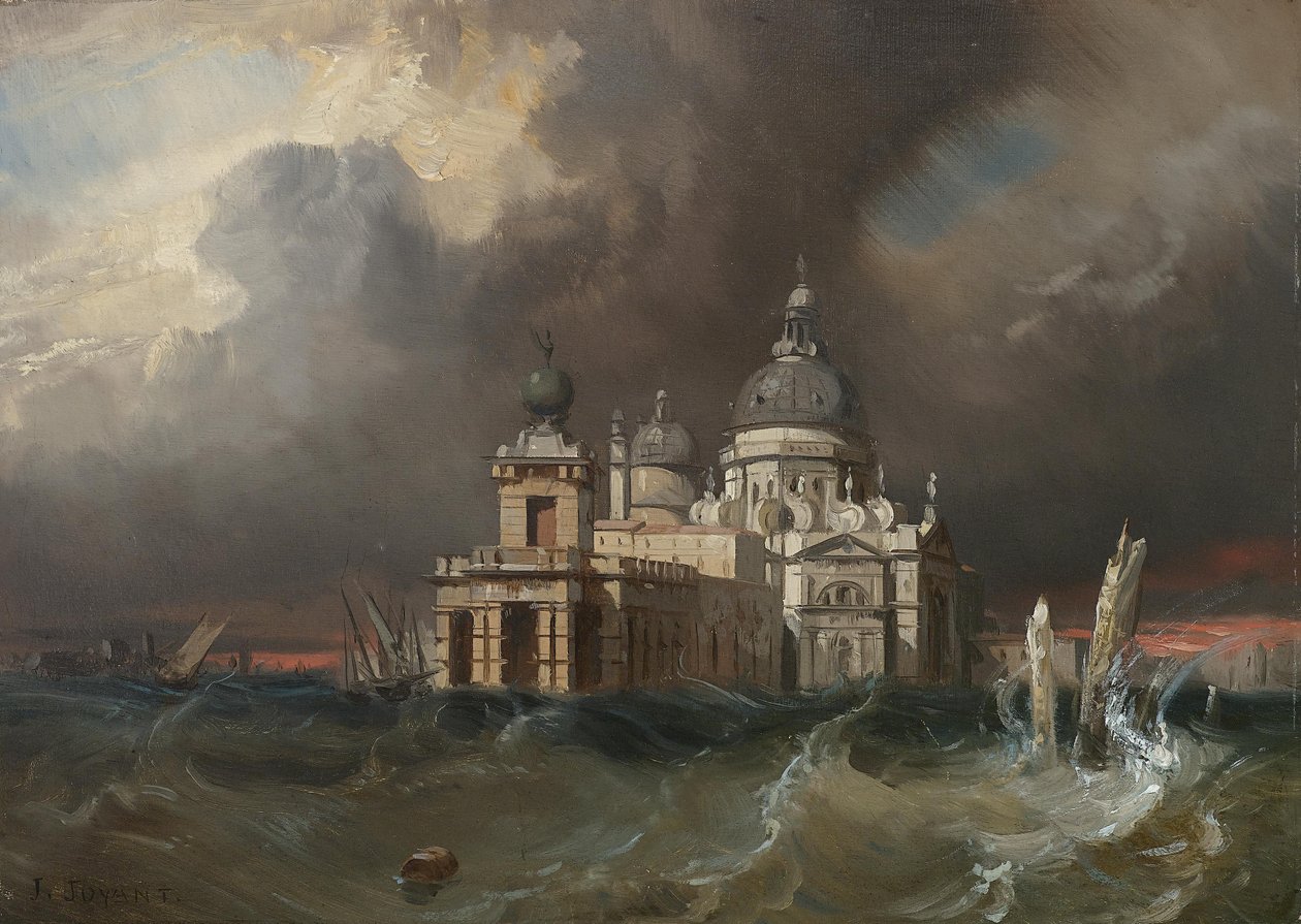 Sturm über Santa Maria della Salute in Venedig von Jules Romain Joyant