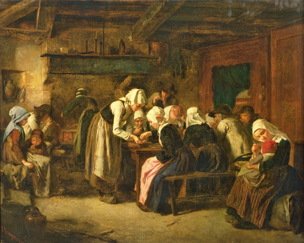 Der Crêpe-Verkäufer am Markttag in Quimperlé von Jules Trayer