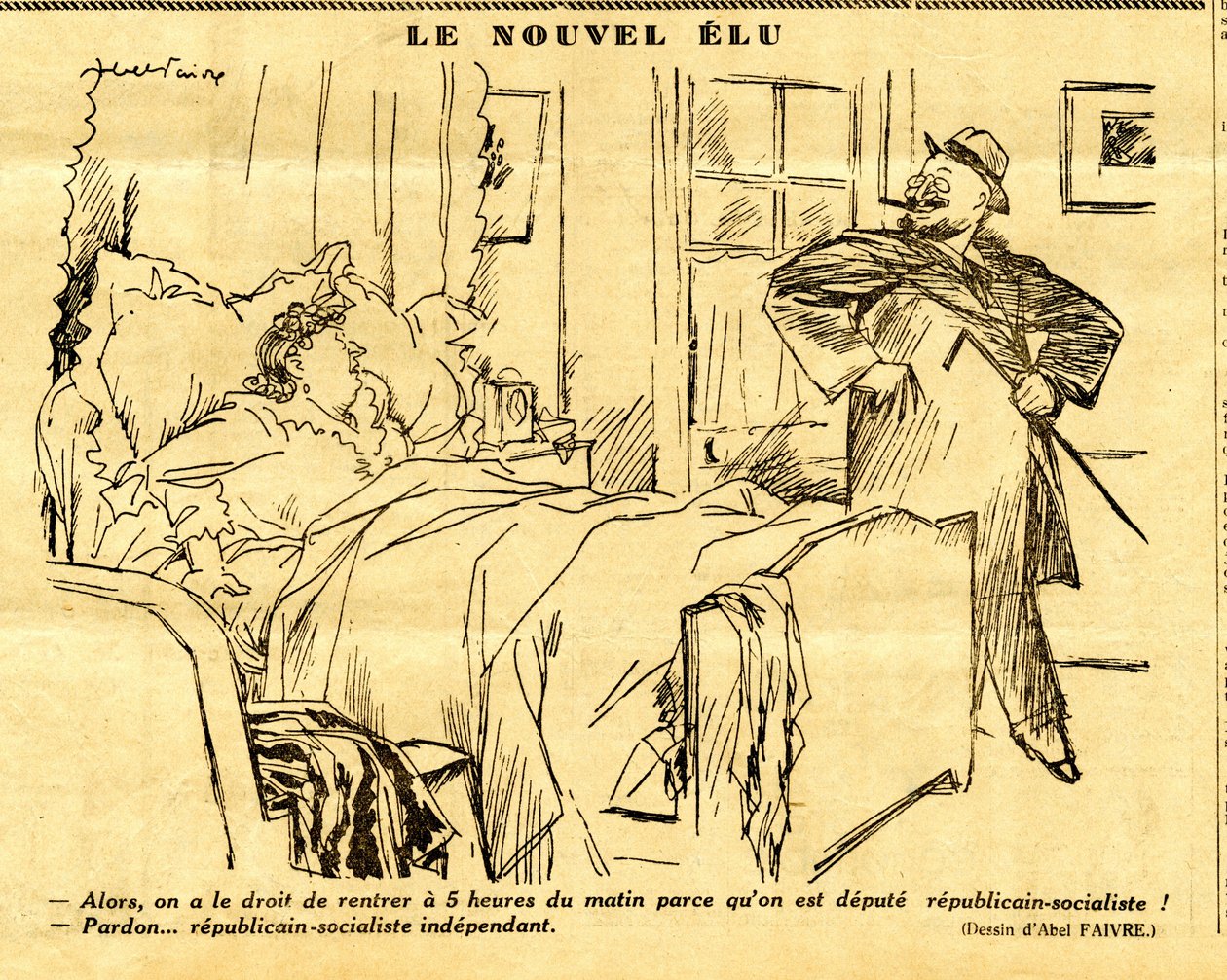 Candide, Satirisch in Schwarz-Weiß von Jules Abel Faivre