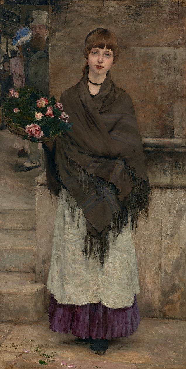 Blumenverkäuferin in London von Jules Bastien Lepage