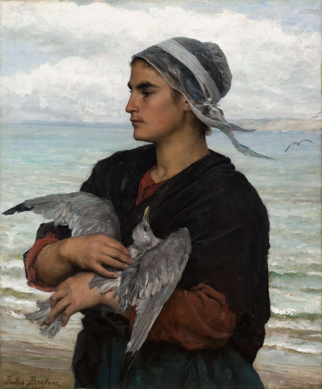 Die verwundete Möwe von Jules Breton