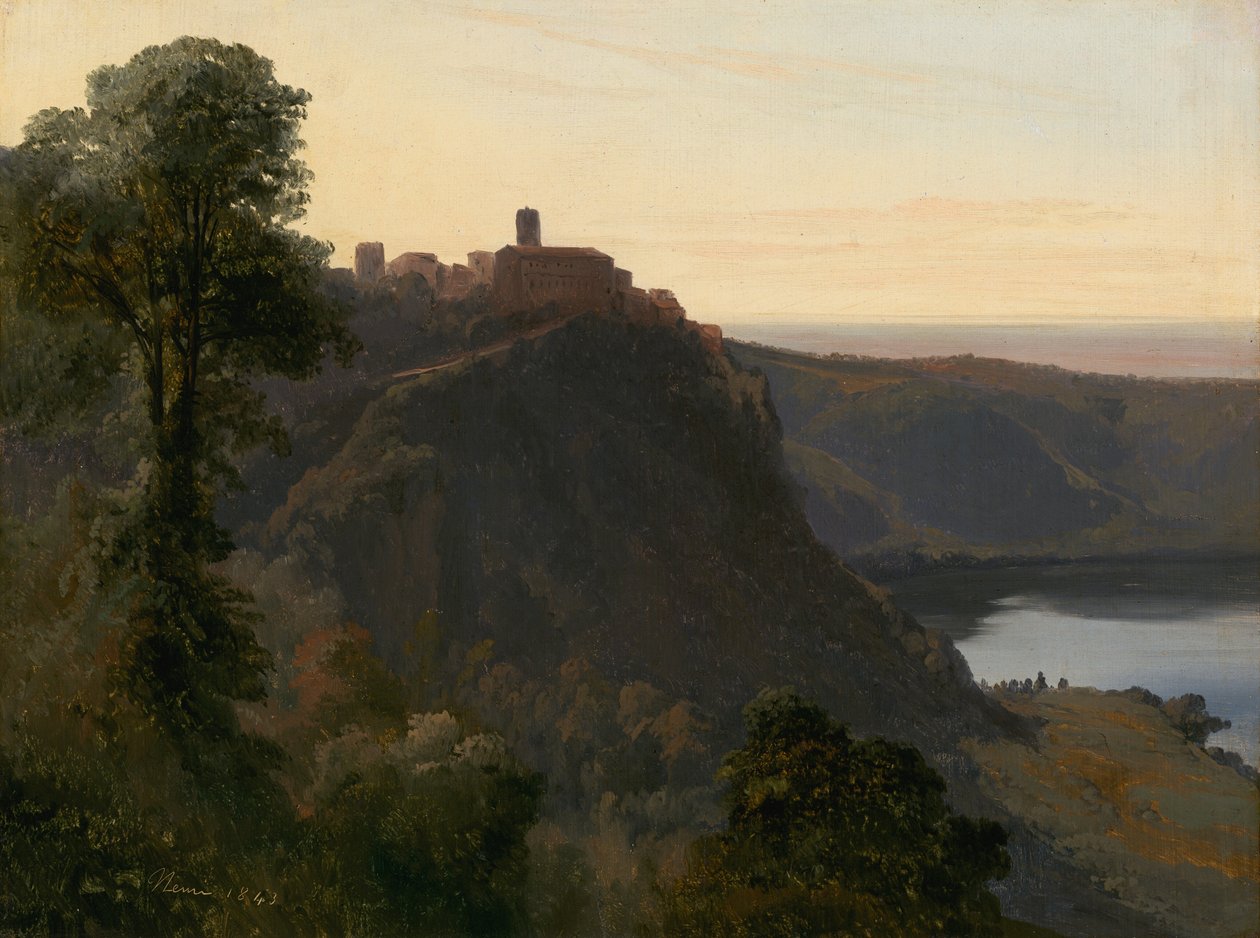 Blick auf den See Nemi von Jules Coignet