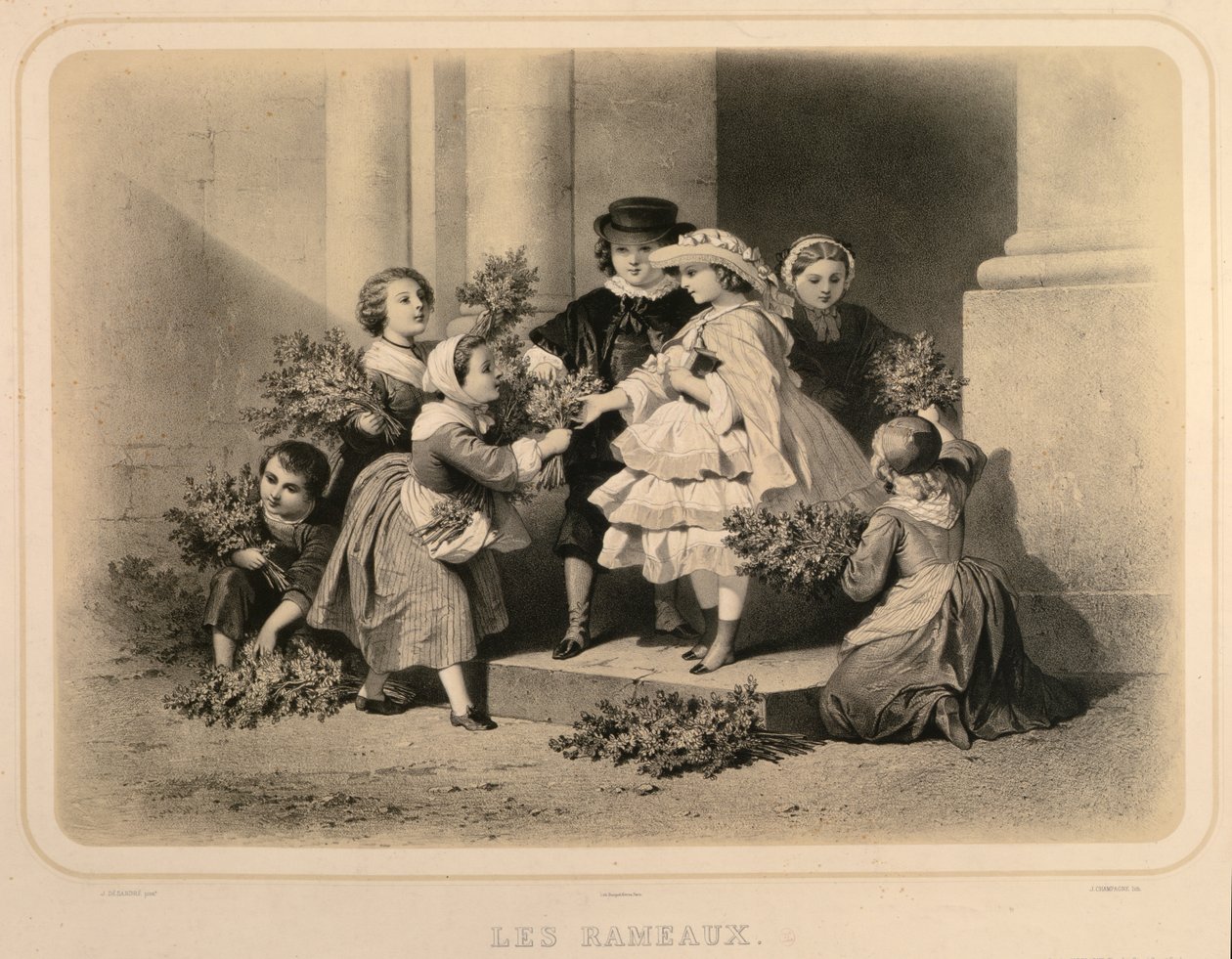 Palmsonntag, graviert von J. Champagne von Jules Marie Desandre