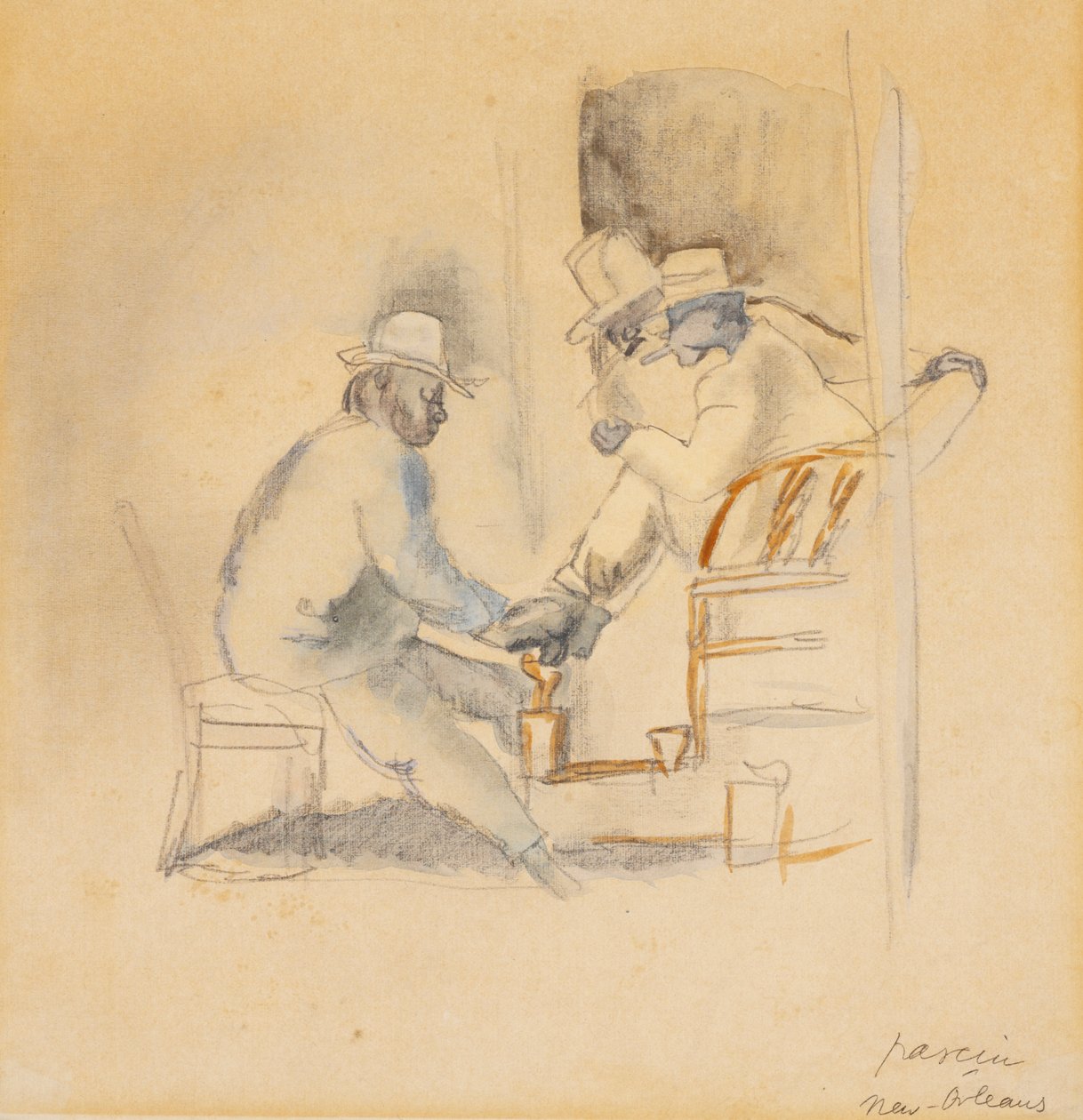 Schuhputzer von Jules Pascin