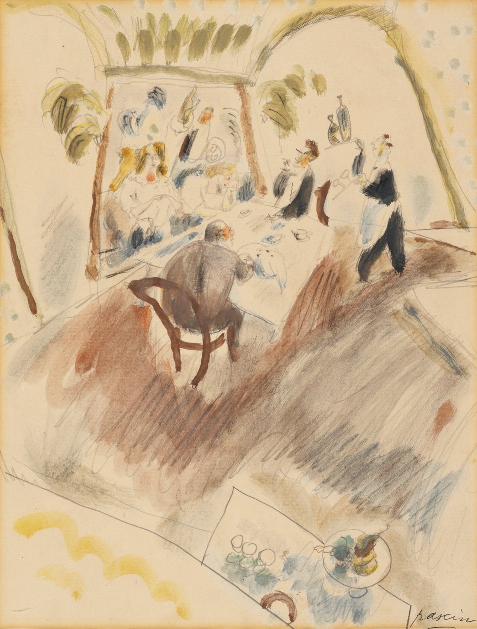 Zwei Männer beim Essen von Jules Pascin