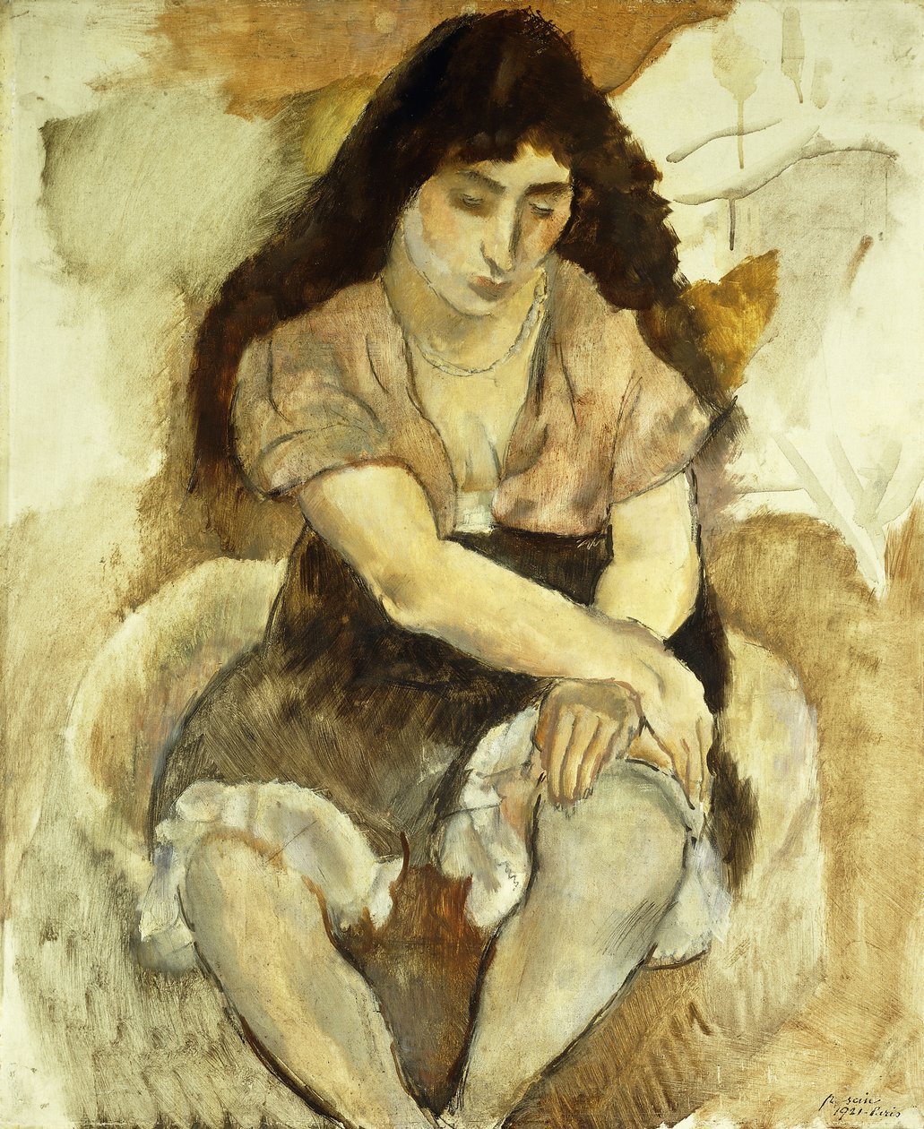 Sitzende junge Frau, 1921 von Jules Pascin