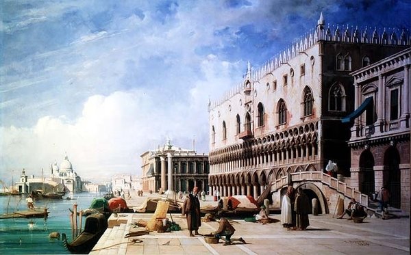 Die Uferpromenade, Venedig von Jules Romain Joyant