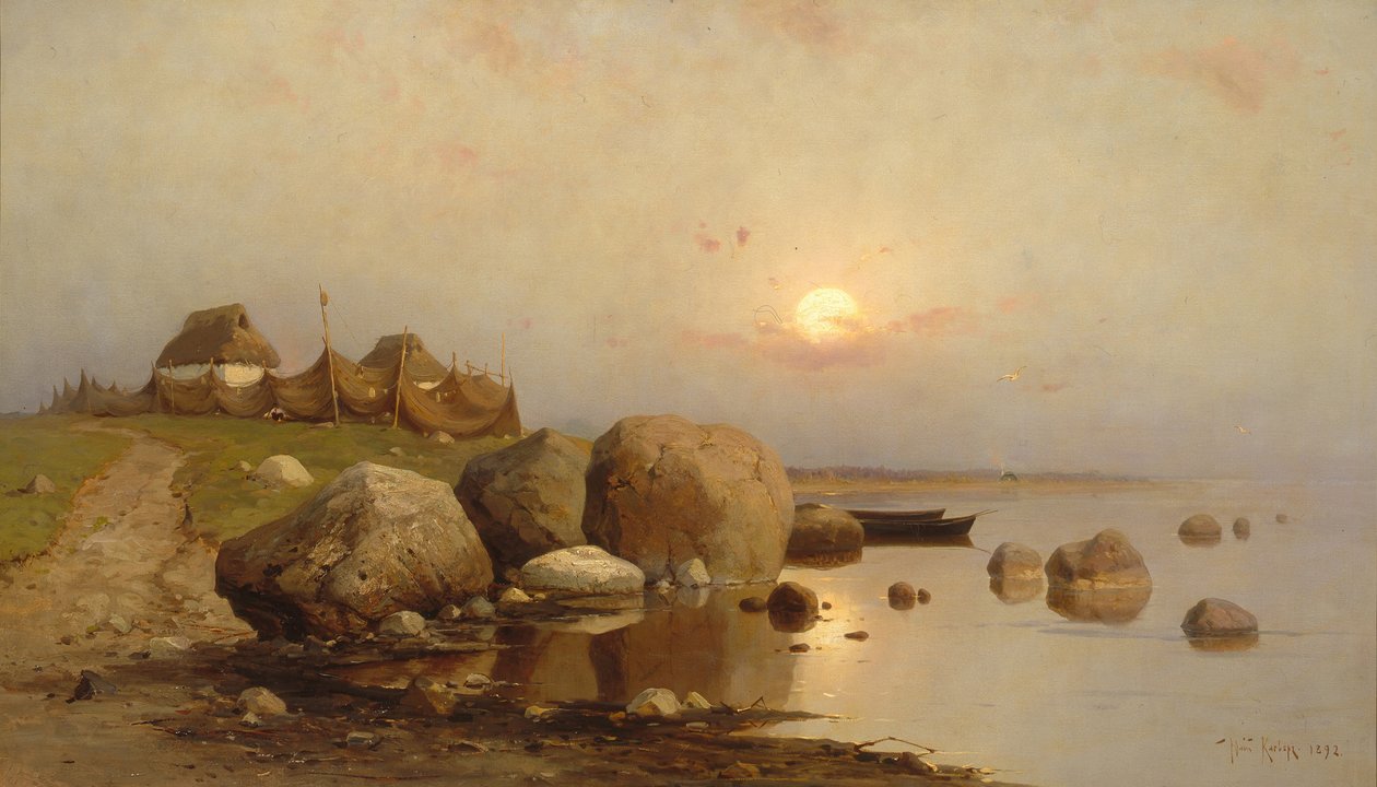 Ein Fischerdorf, 1892 von Juli Julievich Klever