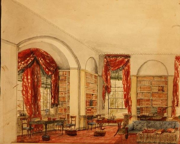 Seitenansicht der Bibliothek in Aynhoe von Julia Cartwright
