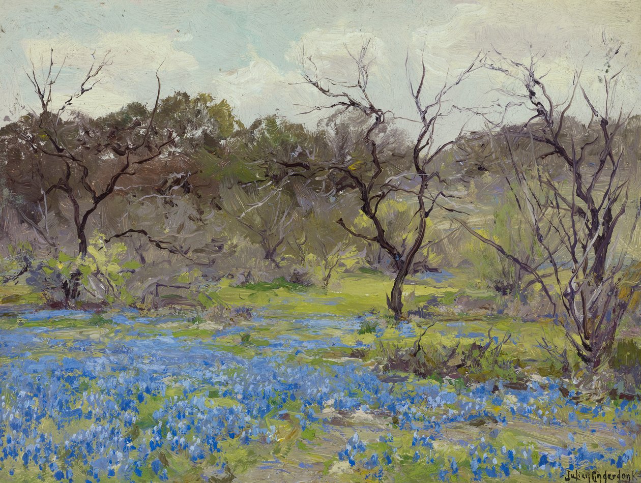 Früher Frühling Blaue Lupinen und Mesquite, 1919 von Julian Onderdonk