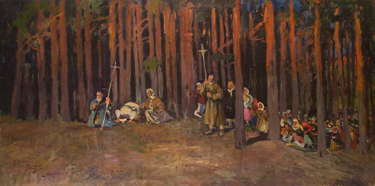 Gruppe von Pilgern von Julian Falat