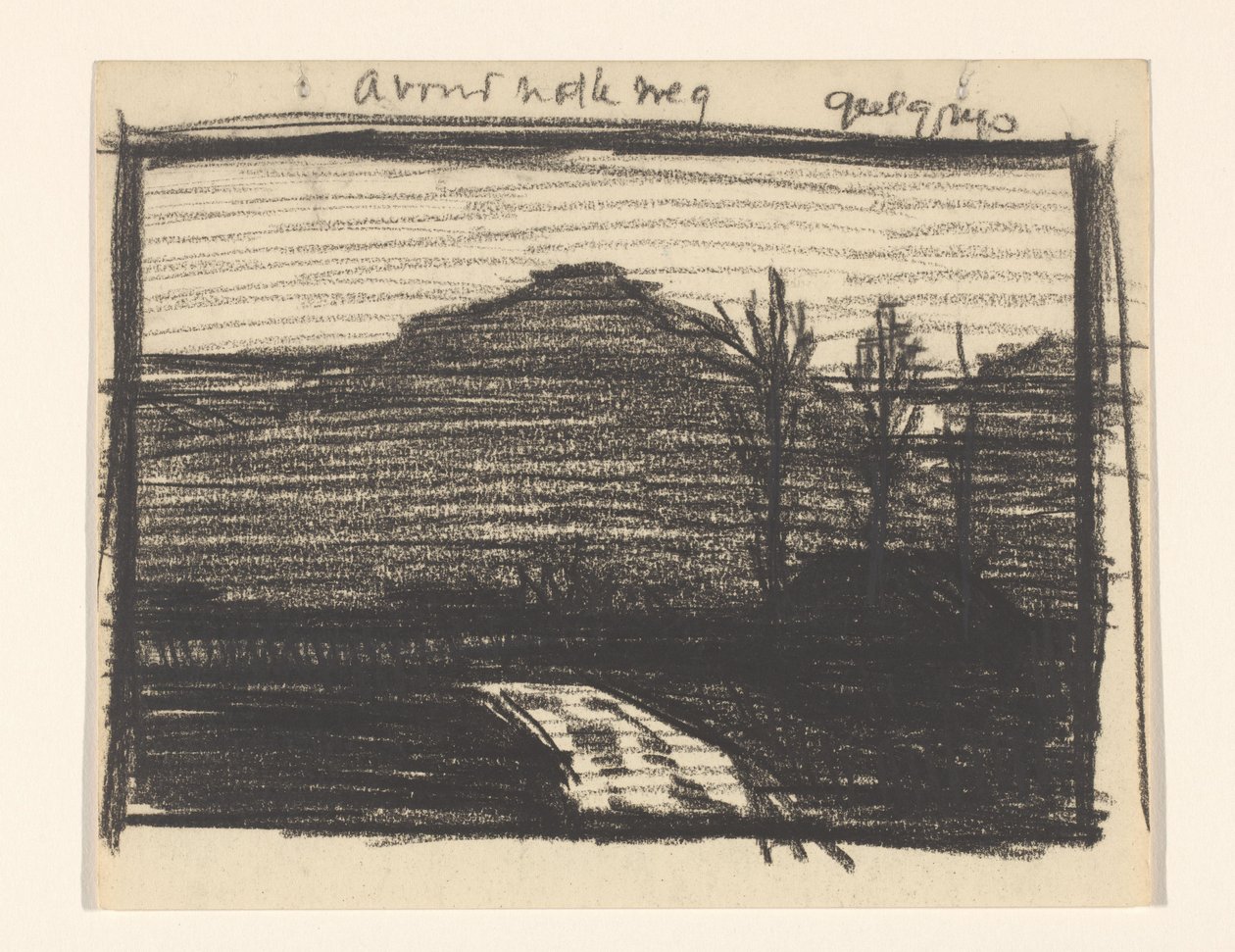 Landschaft mit Bäumen und Weg von Julie de Graag