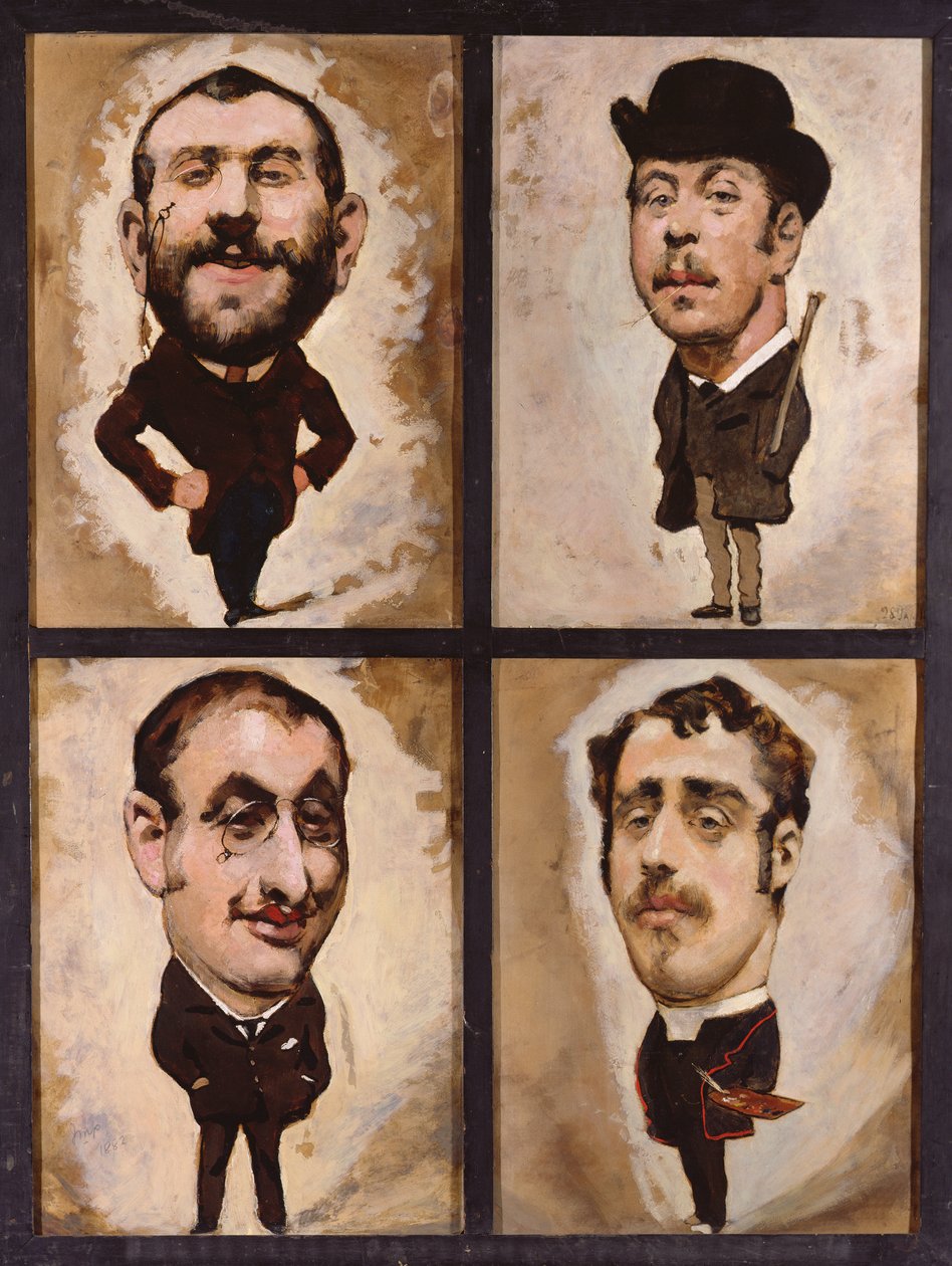 Vier Karikaturen, 1882-83 von Julius Mandes Price