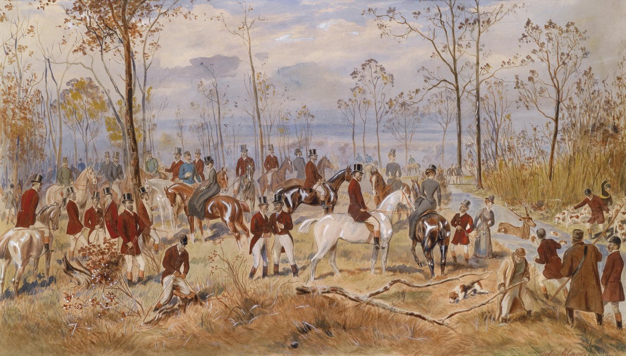 Fuchsjagd, ca. 1890 von Julius Blaas von