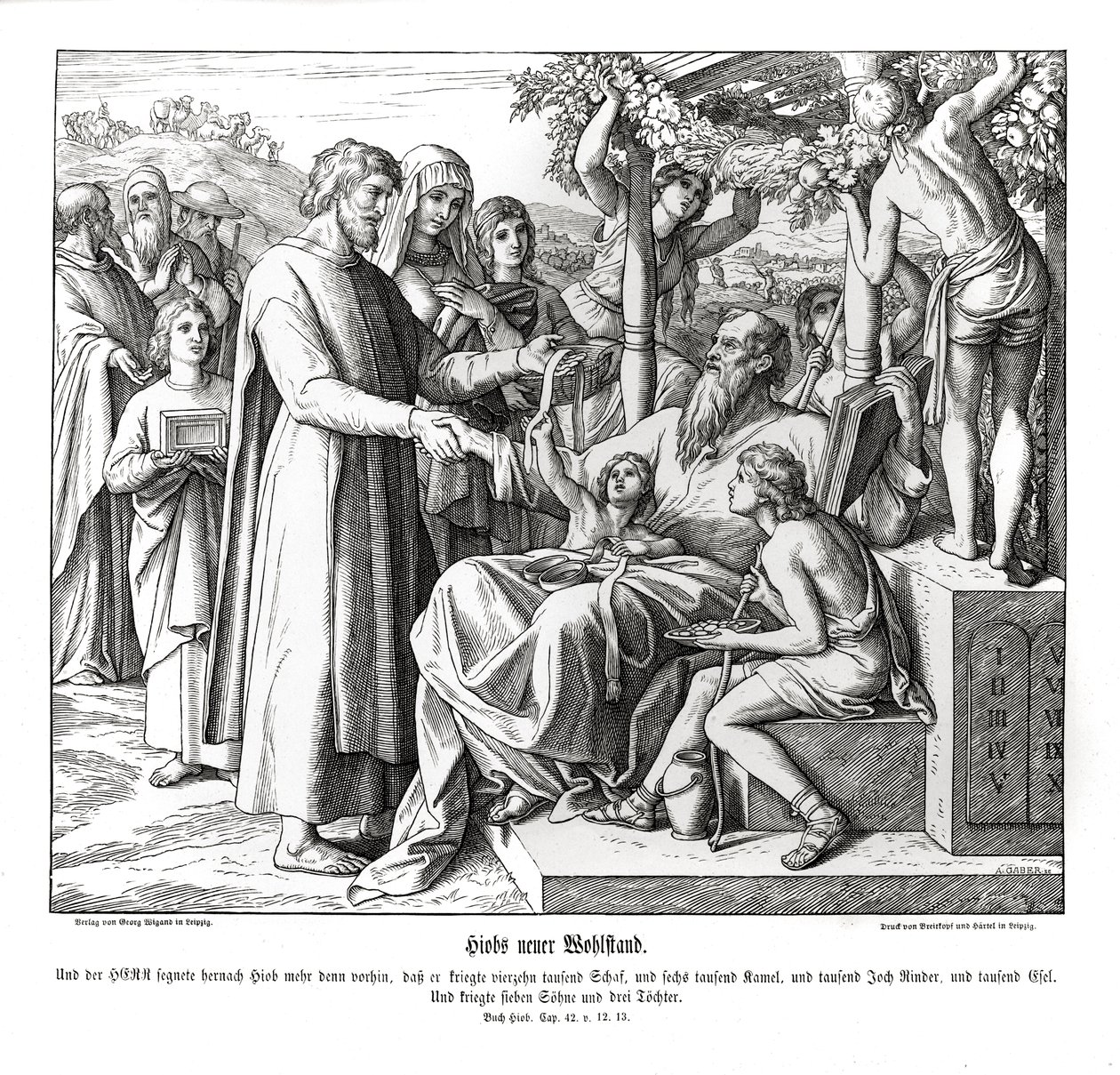 Hiob wird belohnt, Hiob von Julius Schnorr von Carolsfeld