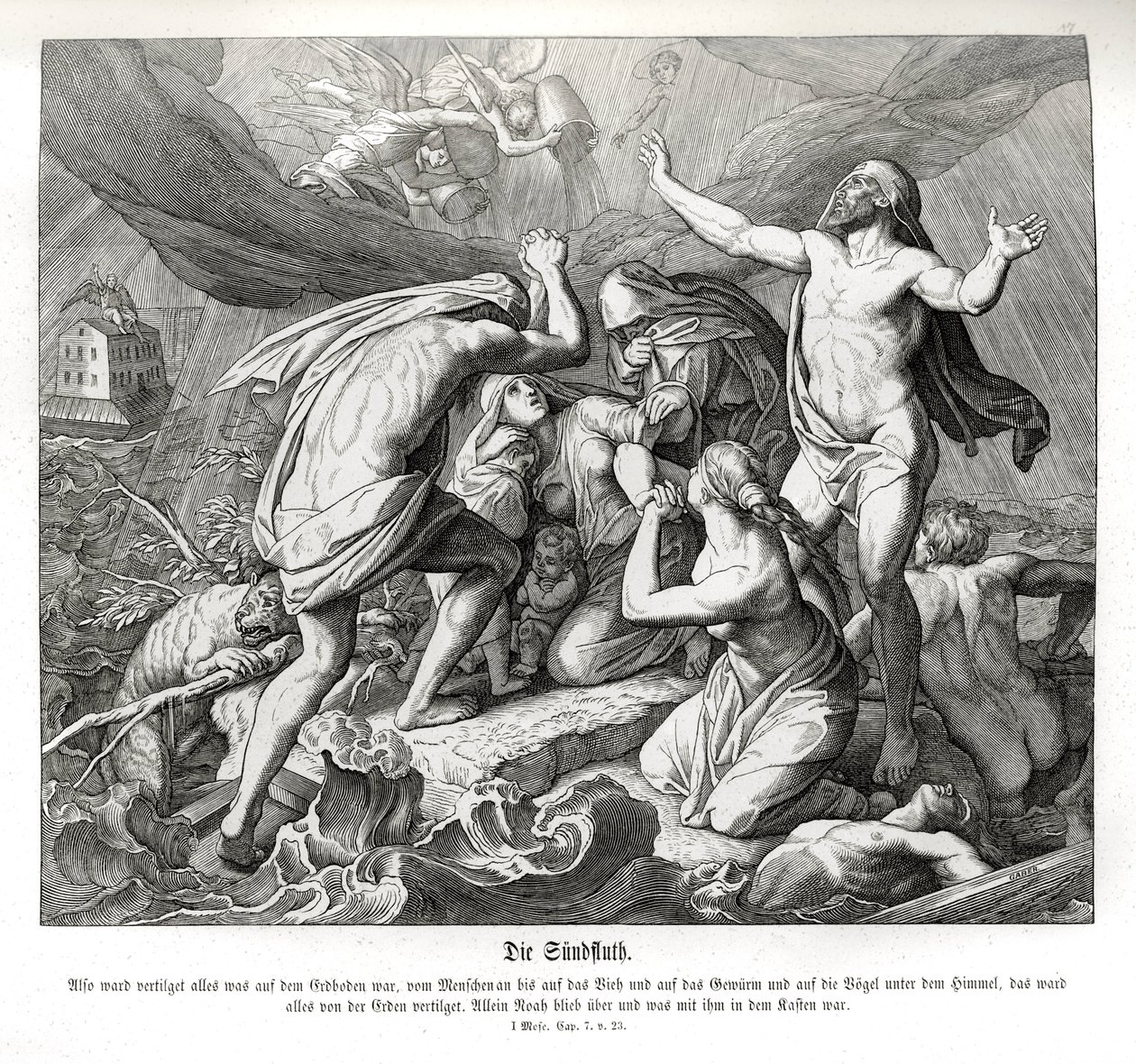Die Sintflut, Genesis von Julius Schnorr von Carolsfeld