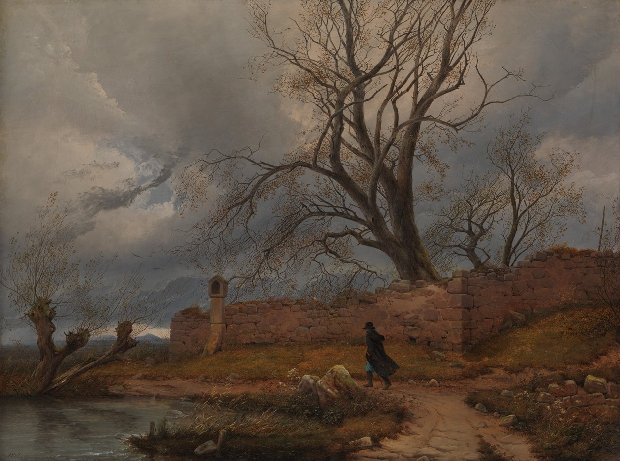 Wanderer im Sturm von Julius von Leypold