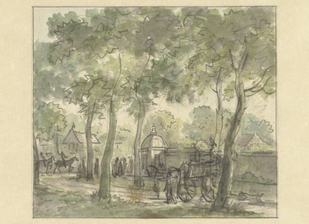Landweg entlang einer Mauer mit Kuppel von Jurriaan Andriessen