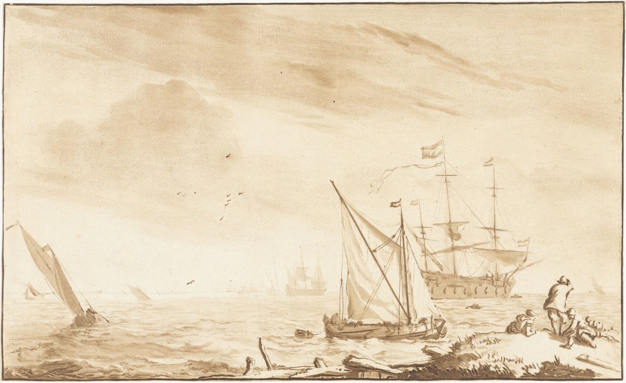 Kriegsschiff am Strand von Jurriaan Cootwijck