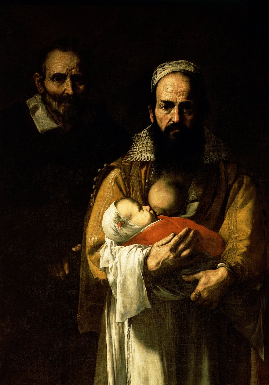 Die bärtige Frau beim Stillen, 1631 (Detail) von Jusepe de Ribera
